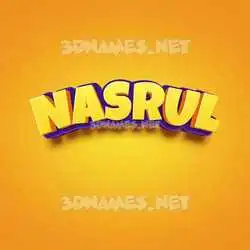 nasrul in Orange Toon style - 3D name wallpaper