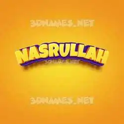 nasrullah in Orange Toon style - 3D name wallpaper