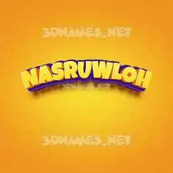 nasruwloh in Orange Toon style - 3D name wallpaper