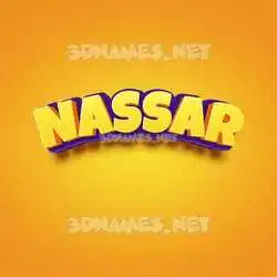 nassar in Orange Toon style - 3D name wallpaper