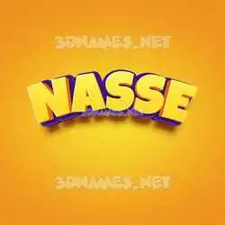 nasse in Orange Toon style - 3D name wallpaper