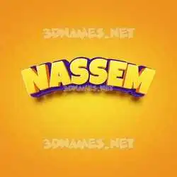 nassem in Orange Toon style - 3D name wallpaper