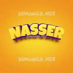 nasser in Orange Toon style - 3D name wallpaper