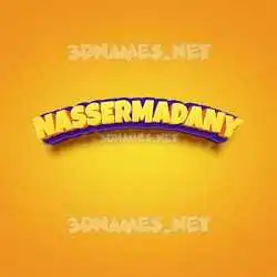 nassermadany in Orange Toon style - 3D name wallpaper