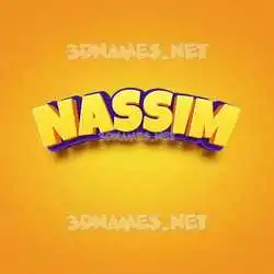 nassim in Orange Toon style - 3D name wallpaper