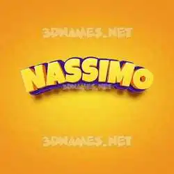 nassimo in Orange Toon style - 3D name wallpaper