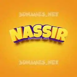 nassir in Orange Toon style - 3D name wallpaper