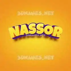 nassor in Orange Toon style - 3D name wallpaper
