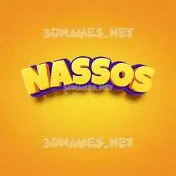 nassos in Orange Toon style - 3D name wallpaper