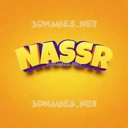 nassr in Orange Toon style - 3D name wallpaper