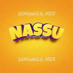 nassu in Orange Toon style - 3D name wallpaper