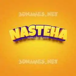 nasteha in Orange Toon style - 3D name wallpaper