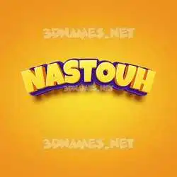 nastouh in Orange Toon style - 3D name wallpaper