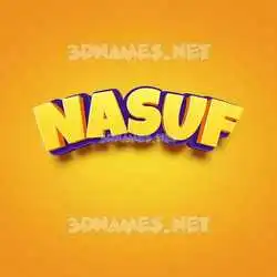 nasuf in Orange Toon style - 3D name wallpaper