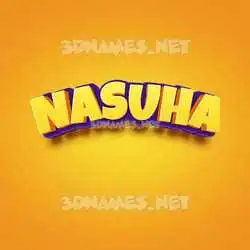 nasuha in Orange Toon style - 3D name wallpaper