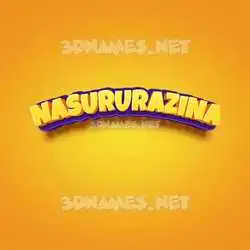 nasururazina in Orange Toon style - 3D name wallpaper