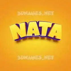 nata in Orange Toon style - 3D name wallpaper