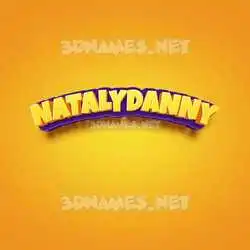 natalydanny in Orange Toon style - 3D name wallpaper