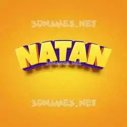 natan in Orange Toon style - 3D name wallpaper