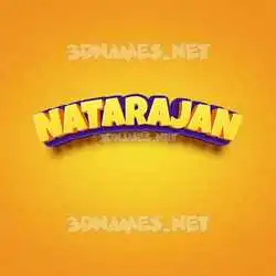 natarajan in Orange Toon style - 3D name wallpaper