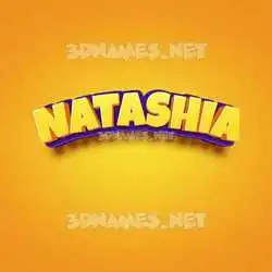 natashia in Orange Toon style - 3D name wallpaper