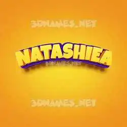 natashiea in Orange Toon style - 3D name wallpaper