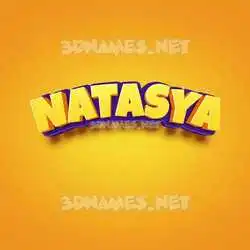natasya in Orange Toon style - 3D name wallpaper
