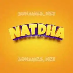 natdha in Orange Toon style - 3D name wallpaper