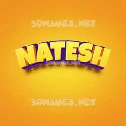 natesh in Orange Toon style - 3D name wallpaper