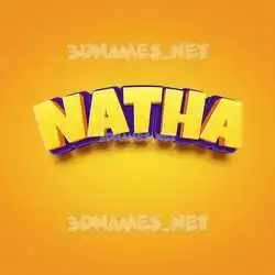 natha in Orange Toon style - 3D name wallpaper