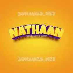 nathaan in Orange Toon style - 3D name wallpaper
