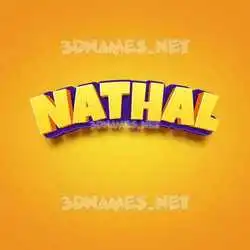 nathal in Orange Toon style - 3D name wallpaper