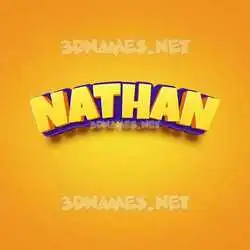 nathan in Orange Toon style - 3D name wallpaper