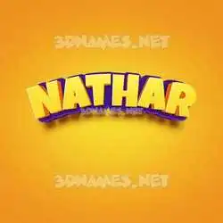 nathar in Orange Toon style - 3D name wallpaper