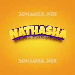 nathasha in Orange Toon style - 3D name wallpaper