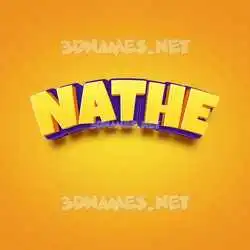 nathe in Orange Toon style - 3D name wallpaper