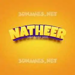 natheer in Orange Toon style - 3D name wallpaper