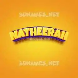 natheerah in Orange Toon style - 3D name wallpaper