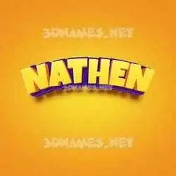 nathen in Orange Toon style - 3D name wallpaper