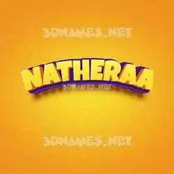 natheraa in Orange Toon style - 3D name wallpaper