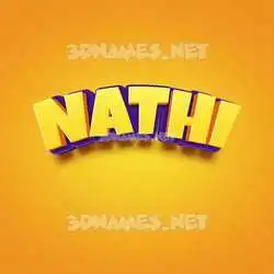 nathi in Orange Toon style - 3D name wallpaper