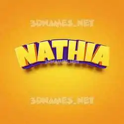 nathia in Orange Toon style - 3D name wallpaper