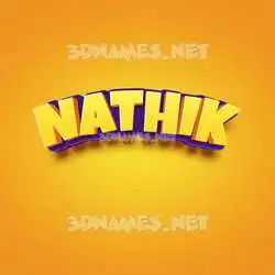 nathik in Orange Toon style - 3D name wallpaper