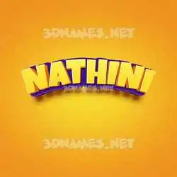 nathini in Orange Toon style - 3D name wallpaper