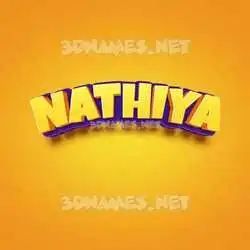 nathiya in Orange Toon style - 3D name wallpaper
