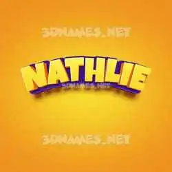 nathlie in Orange Toon style - 3D name wallpaper