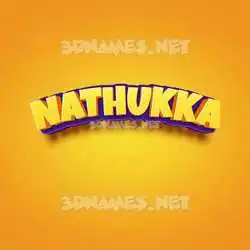 nathukka in Orange Toon style - 3D name wallpaper