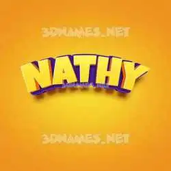 nathy in Orange Toon style - 3D name wallpaper
