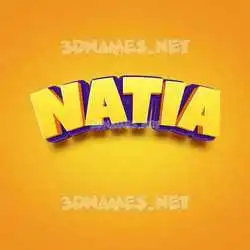 natia in Orange Toon style - 3D name wallpaper