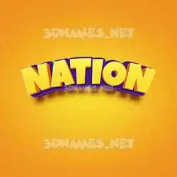 nation in Orange Toon style - 3D name wallpaper